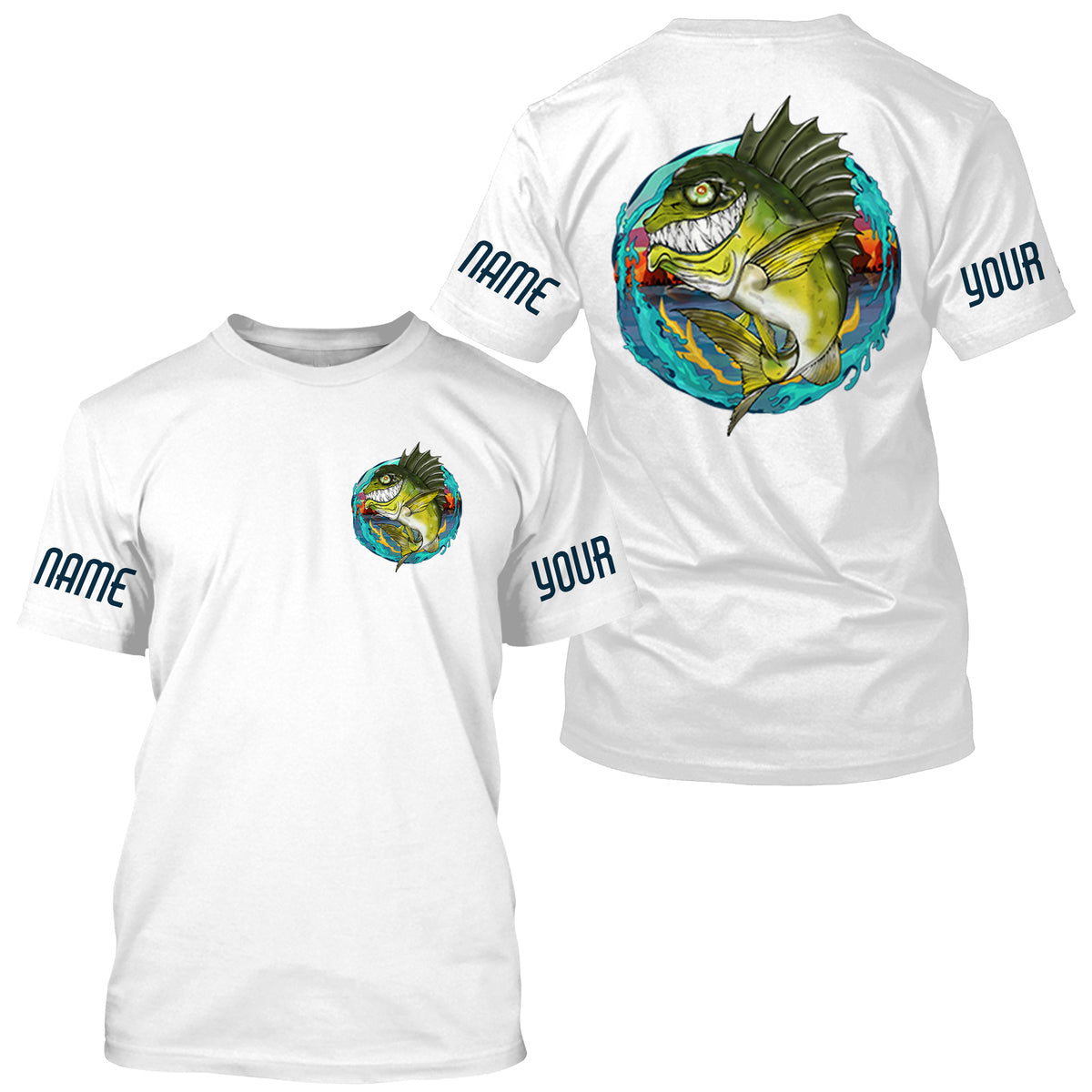 Custom Angry Bass Fishing, Largemouth Bass Long sleeve performance Fishing