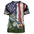 Personalized American Flag Bass Fishing, Patriotic Bass Tournament Fishing