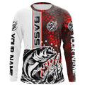 Pesonalized Largemouth Bass Fishing, Bass Long Sleeve Tournament Fishing | Red Camo
