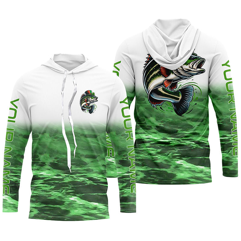 Custom St Patrick'S Day Bass Long Sleeve Fishing, St Patty'S Day Bass Fishing
