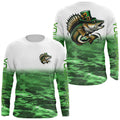 Custom St Patrick'S Day Walleye Long Sleeve Fishing, St Patty'S Day Walleye Fishing