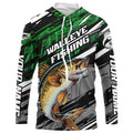 Walleye Fishing Camo Long Sleeve Fishing, Custom Walleye Tournament Fishing | Green