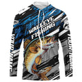 Walleye Fishing Camo Long Sleeve Fishing, Custom Walleye Tournament Fishing | Blue