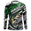 Bass Fishing Camo Long Sleeve Fishing, Custom Bass Tournament Fishing | Green