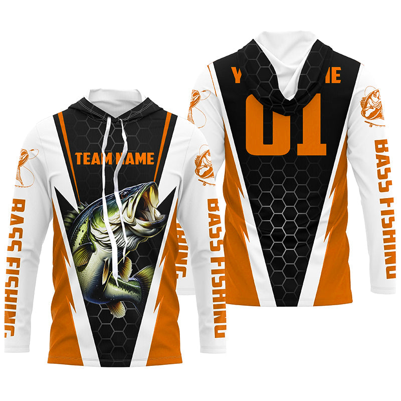 Personalized Bass Fishing Sport, Bass Fishing Long Sleeve Tournament | Orange