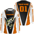 Personalized Bass Fishing Sport, Bass Fishing Long Sleeve Tournament | Orange