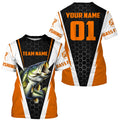 Personalized Bass Fishing Sport, Bass Fishing Long Sleeve Tournament | Orange