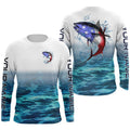 American Flag Tuna Long Sleeve Fishing, Custom Patriotic Tuna Tournament Fishing