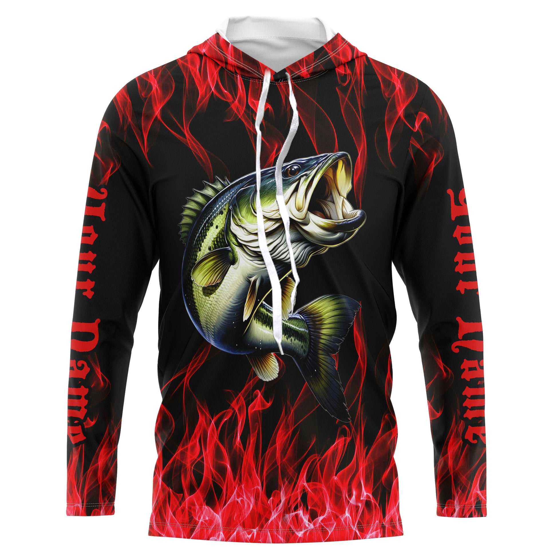 Custom Bass Fishing, Bass Long sleeve Fishing personalized Fishing gifts | red