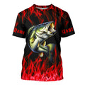 Custom Bass Fishing, Bass Long sleeve Fishing personalized Fishing gifts | red
