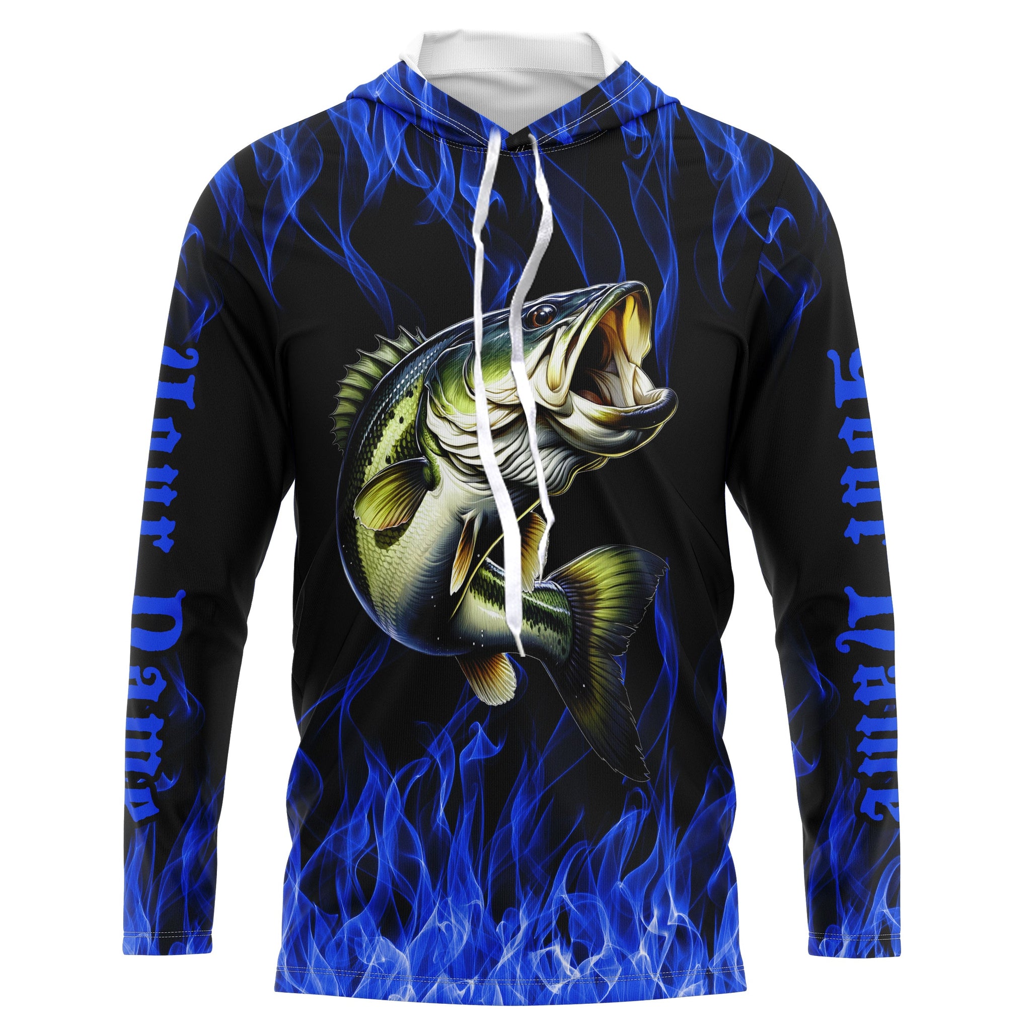 Custom Bass Fishing, Bass Long sleeve Fishing personalized Fishing gifts | blue