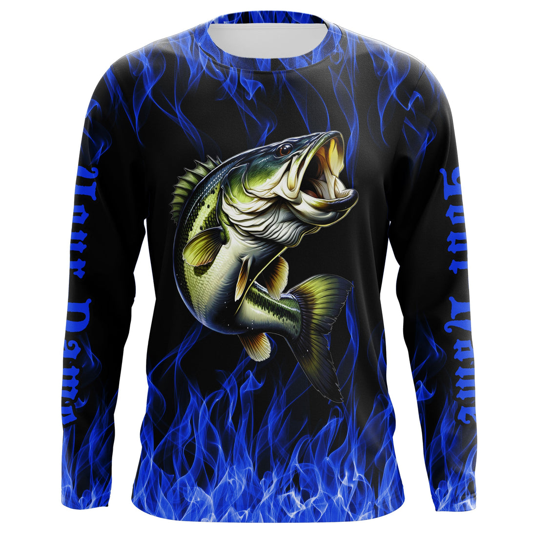 Custom Bass Fishing, Bass Long sleeve Fishing personalized Fishing gifts | blue