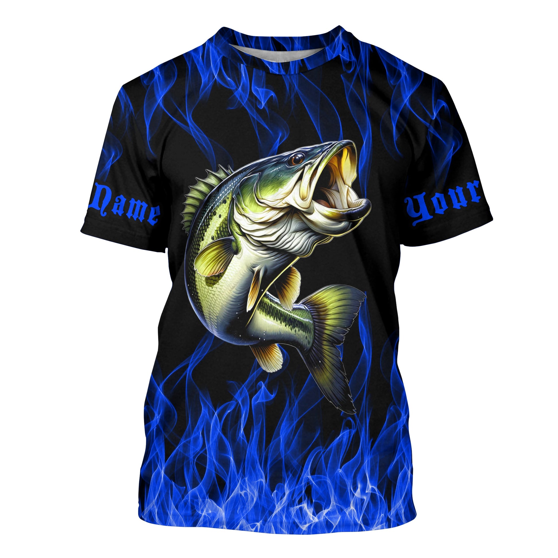 Custom Bass Fishing, Bass Long sleeve Fishing personalized Fishing gifts | blue