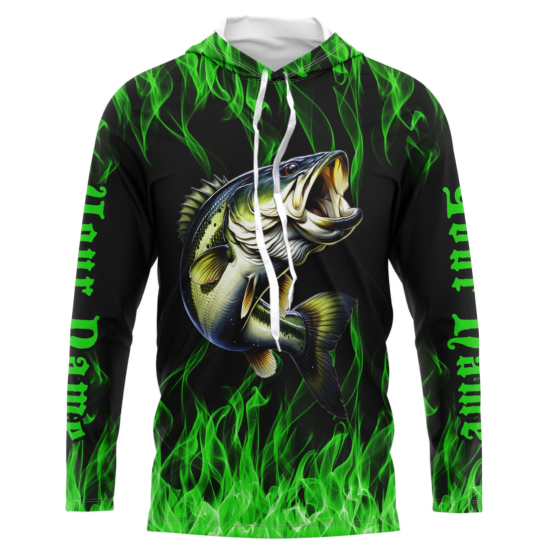 Custom Bass Fishing, Bass Long sleeve Fishing personalized Fishing gifts | green