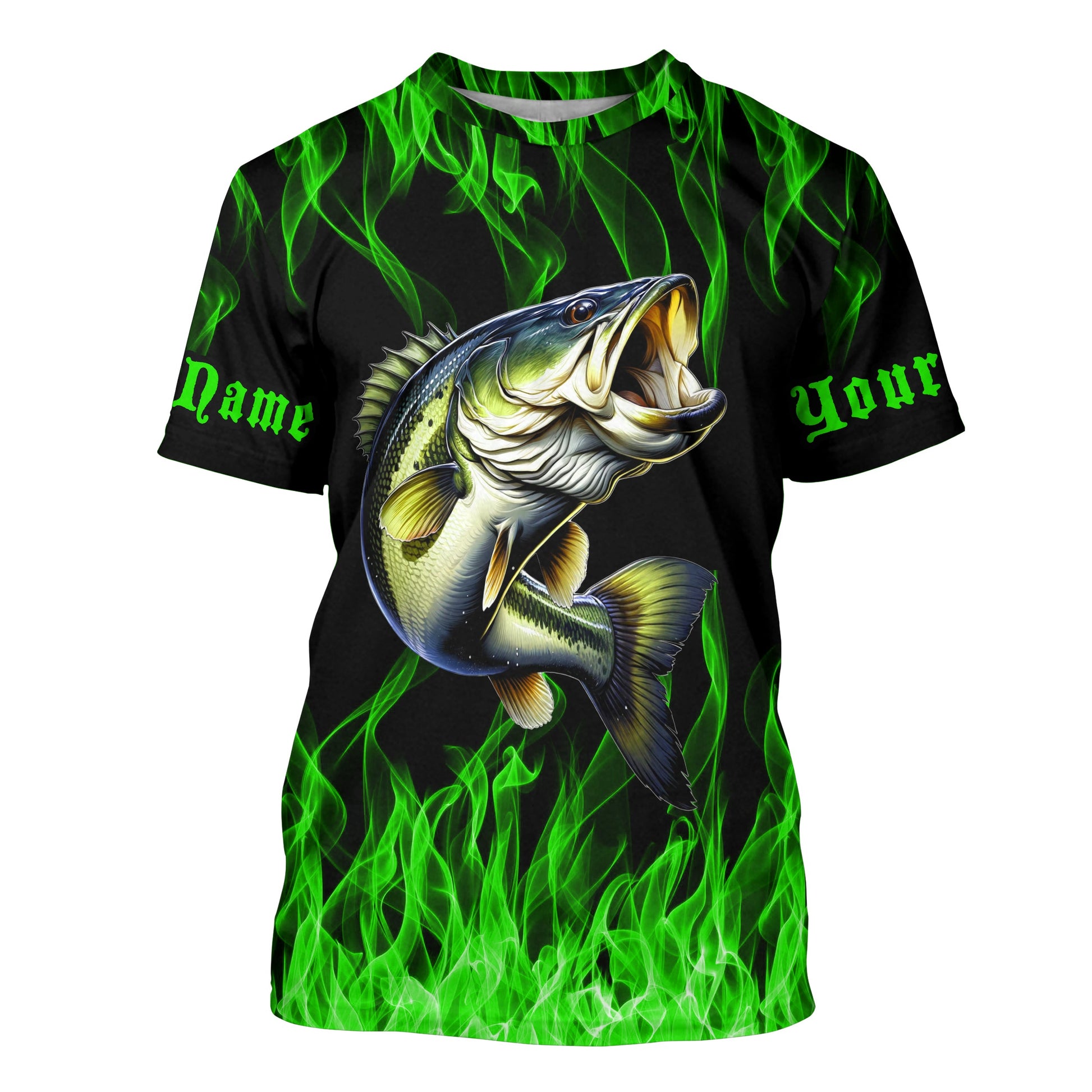 Custom Bass Fishing, Bass Long sleeve Fishing personalized Fishing gifts | green