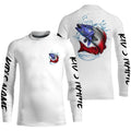 Personalized American Flag Redfish Fishing, Patriotic Redfish Long Sleeve Fishing