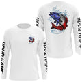Personalized American Flag Redfish Fishing, Patriotic Redfish Long Sleeve Fishing