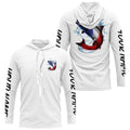 Personalized American Flag Chinook Salmon Fishing, Patriotic Salmon Long Sleeve Fishing