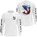 Personalized American Flag Chinook Salmon Fishing, Patriotic Salmon Long Sleeve Fishing
