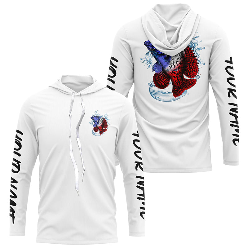Personalized American Flag Crappie Fishing, Patriotic Crappie Long Sleeve Fishing