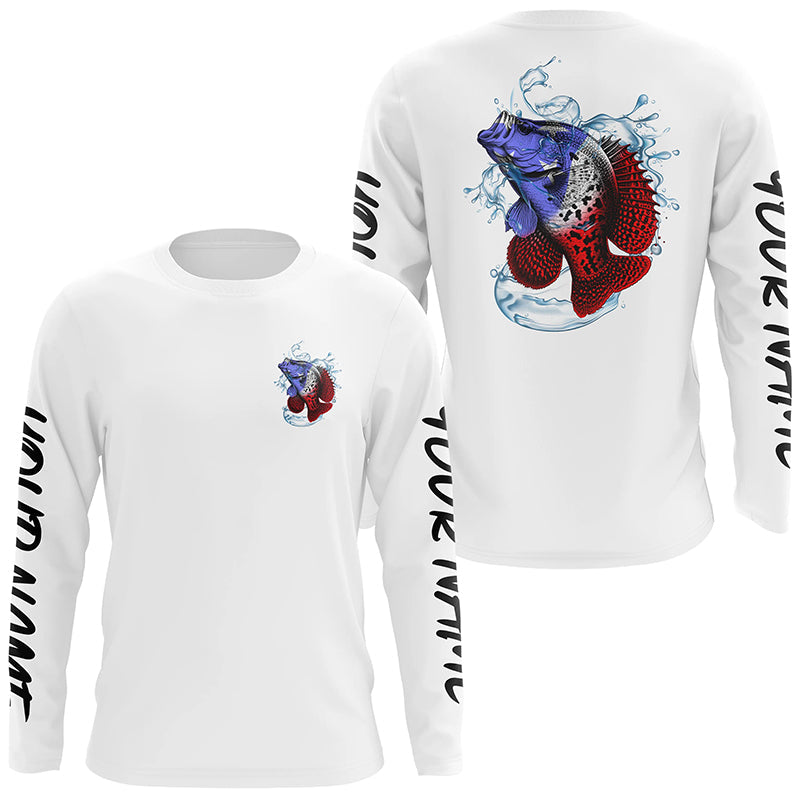 Personalized American Flag Crappie Fishing, Patriotic Crappie Long Sleeve Fishing