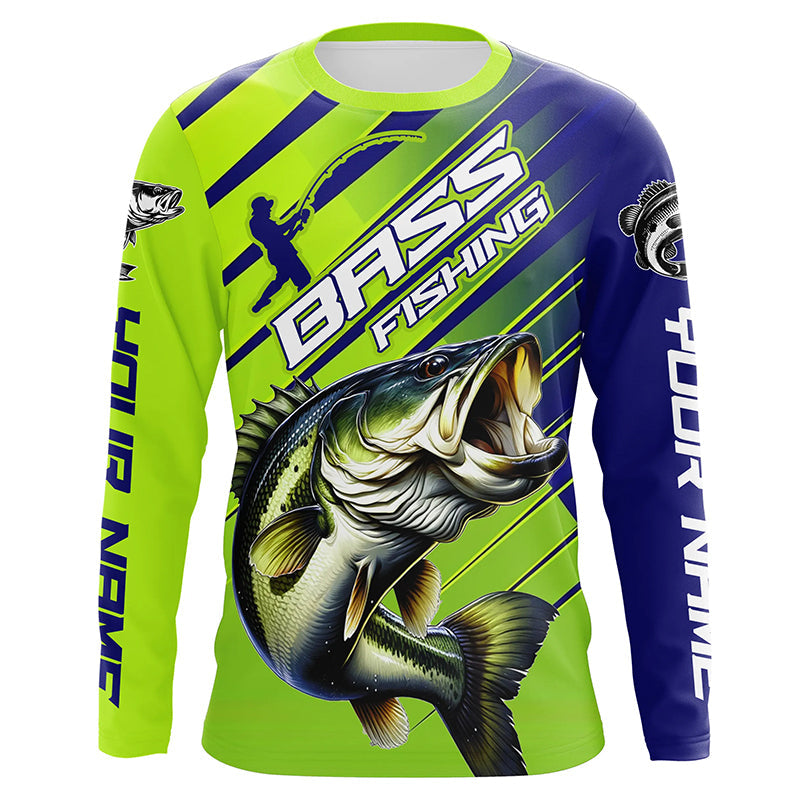 Custom Largemouth Bass Fishing Uv Protection Long Sleeve, Bass Tournament Fishing