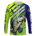 Crappie Fishing Custom Long Sleeve Tournament, Green And Blue Crappie Fishing
