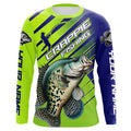 Crappie Fishing Custom Long Sleeve Tournament, Green And Blue Crappie Fishing