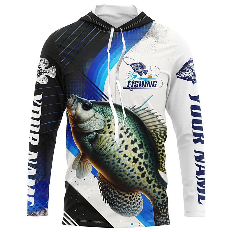 Custom Crappie Fishing, Crappie Long Sleeve Tournament Fishing | Blue