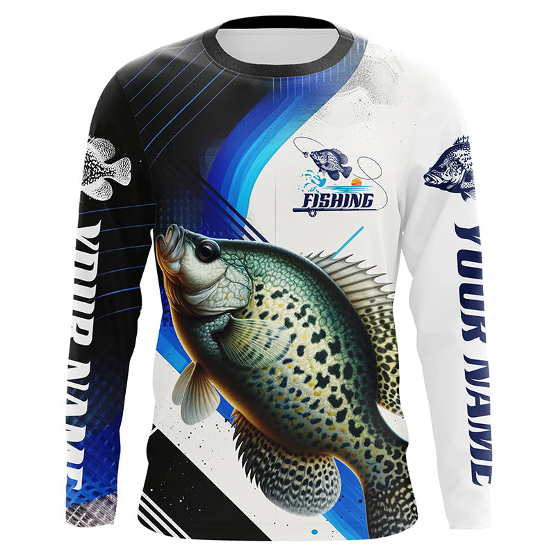 Custom Crappie Fishing, Crappie Long Sleeve Tournament Fishing | Blue
