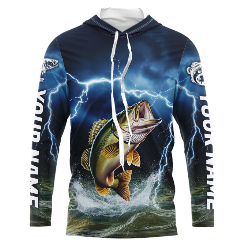Blue Thunder Lightning Custom Largemouth Bass Fishing Tournament Fishing T