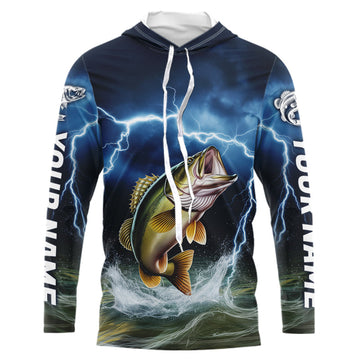 Blue Thunder Lightning Custom Largemouth Bass Fishing Tournament Fishing T