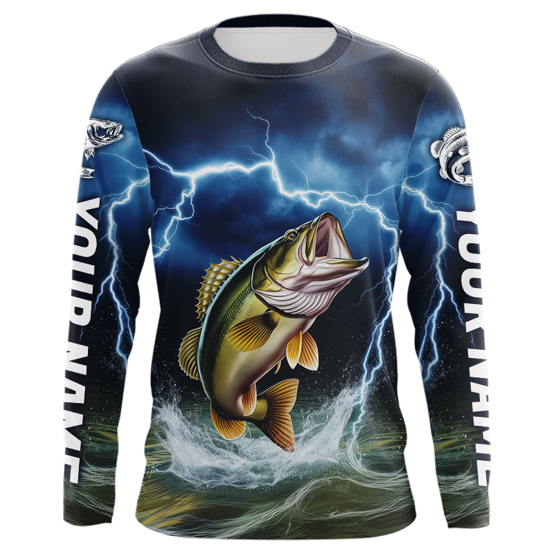 Blue Thunder Lightning Custom Largemouth Bass Fishing Tournament Fishing T
