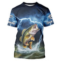 Blue Thunder Lightning Custom Largemouth Bass Fishing Tournament Fishing T