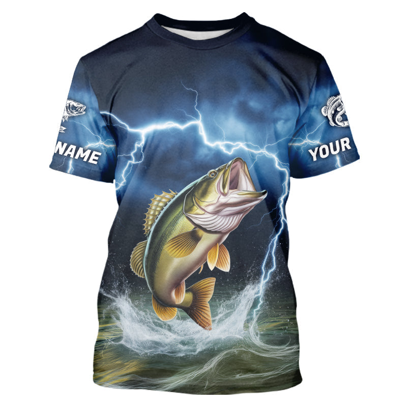 Blue Thunder Lightning Custom Largemouth Bass Fishing Tournament Fishing T