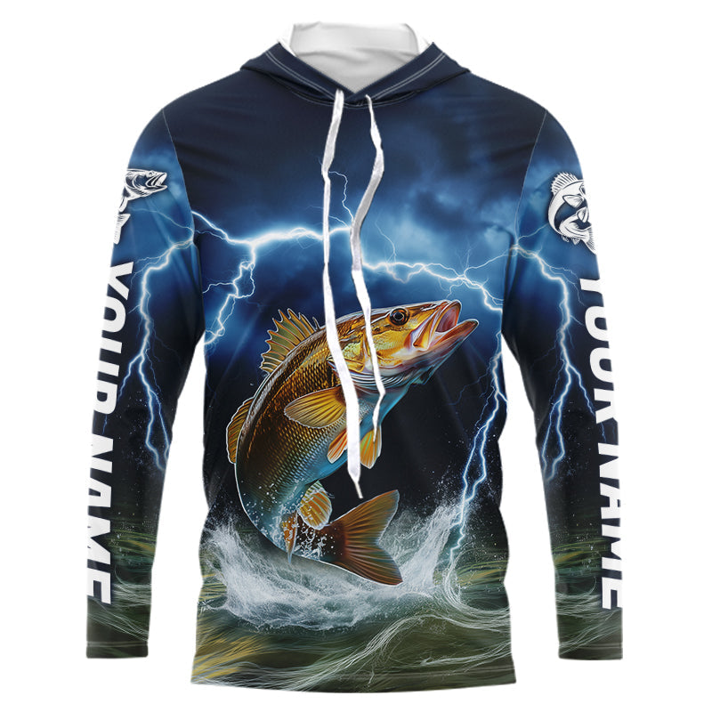 Blue Thunder Lightning Custom Walleye Fishing Tournament Fishing T