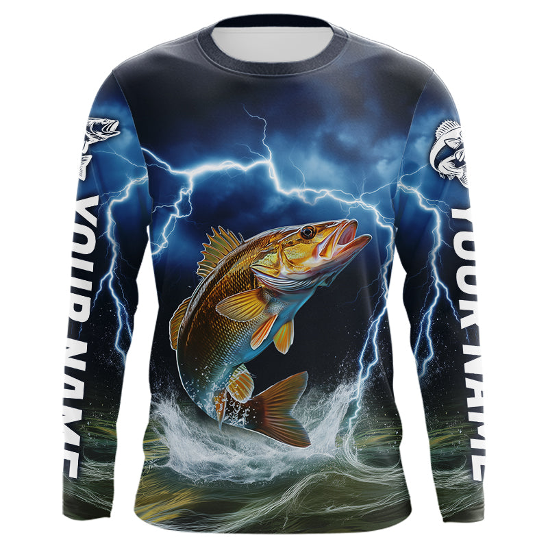 Blue Thunder Lightning Custom Walleye Fishing Tournament Fishing T