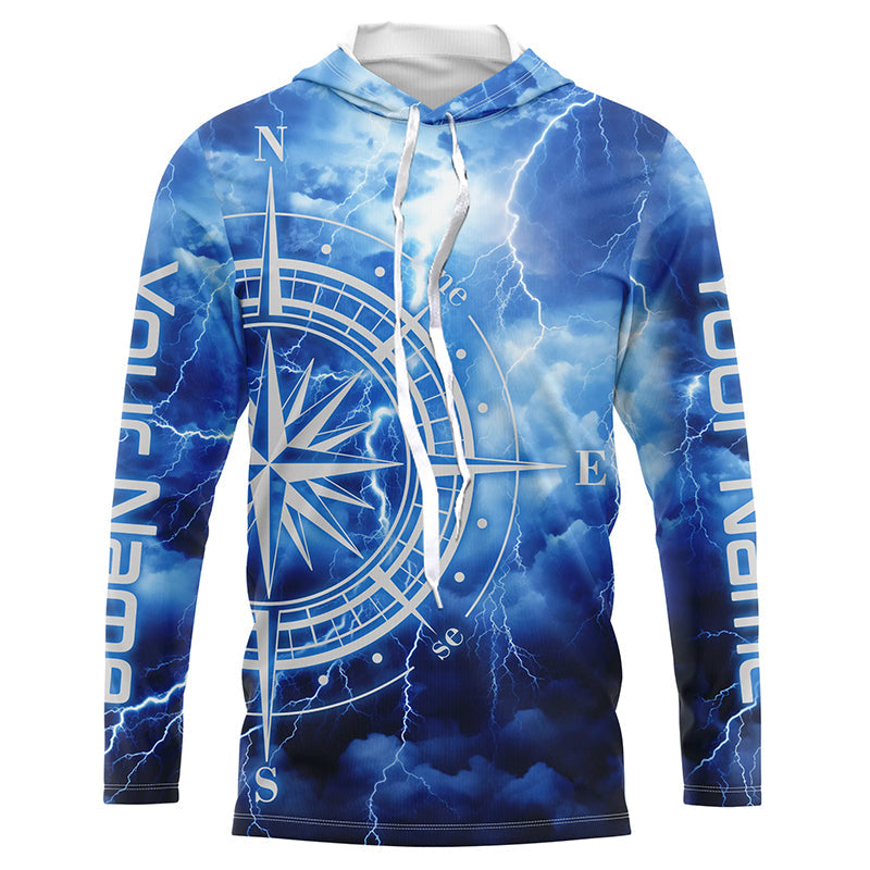 Custom Thunder Storm Compass Long Sleeve Performance Fishing, Deep Sea Fishing