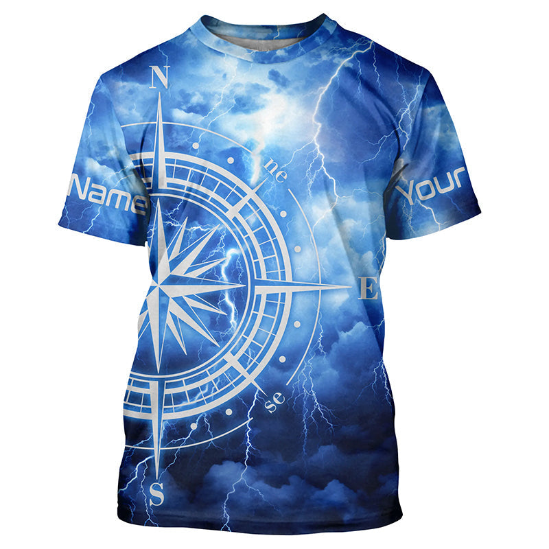Custom Thunder Storm Compass Long Sleeve Performance Fishing, Deep Sea Fishing