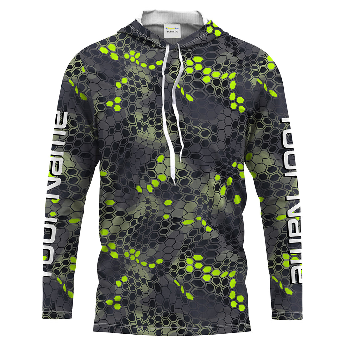 Forest lime green Fishing Hunting camo Custom Long Sleeve performance Fishing UV Protection