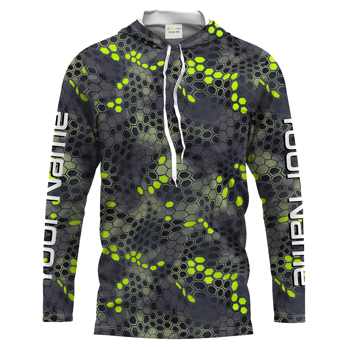 Forest lime green Fishing Hunting camo Custom Long Sleeve performance Fishing UV Protection