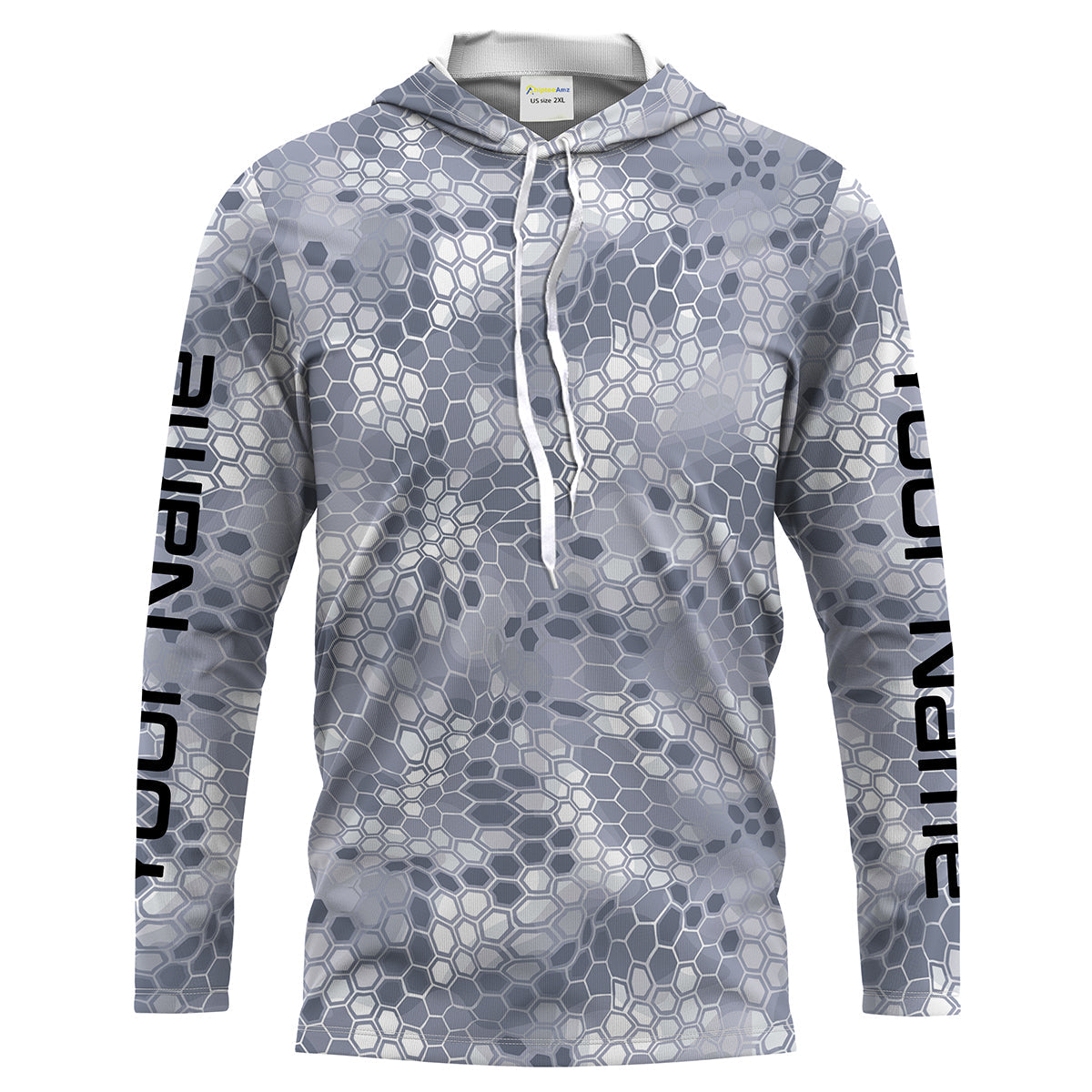 Gray Fishing Hunting camo Custom Long Sleeve performance Fishing UV Protection