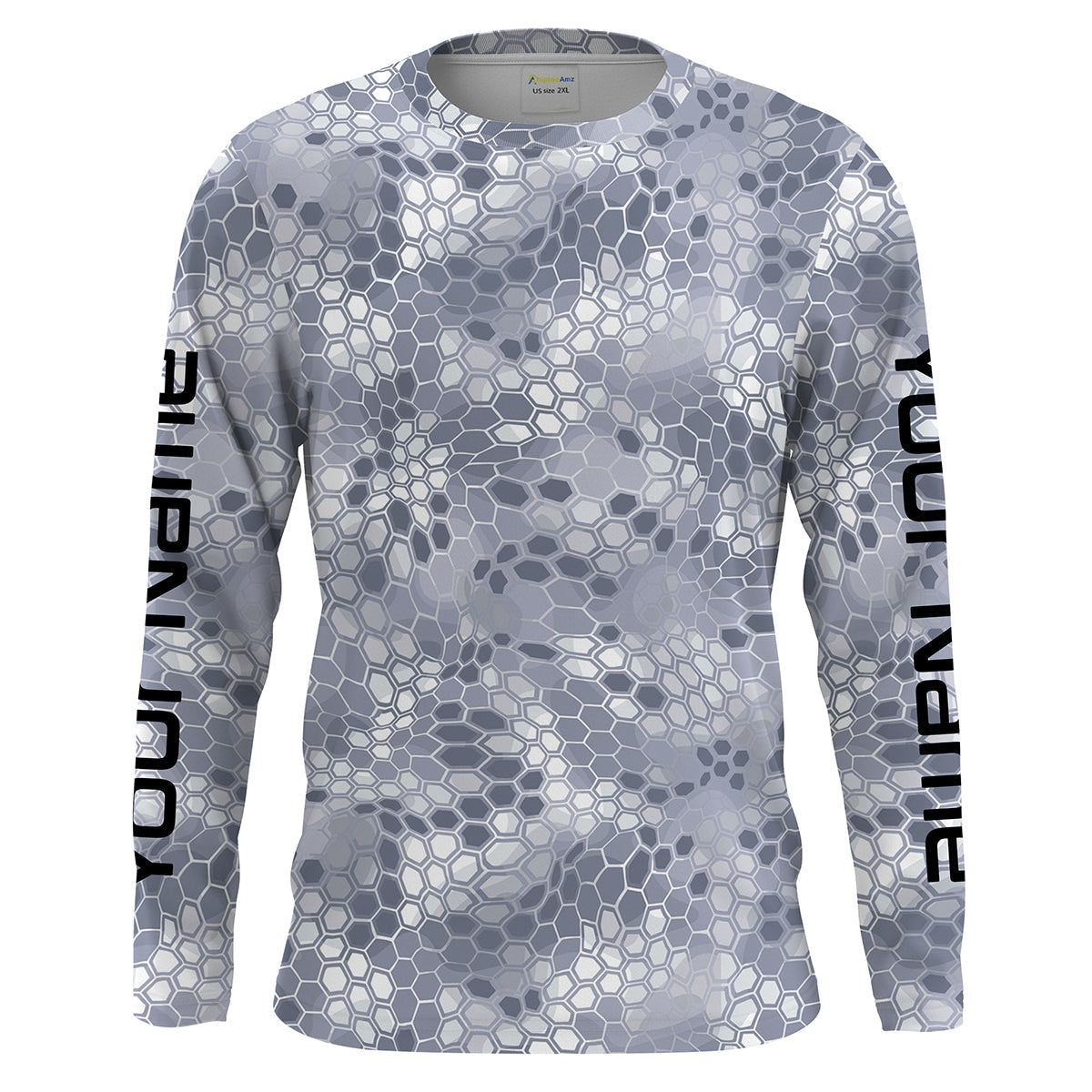 Gray Fishing Hunting camo Custom Long Sleeve performance Fishing UV Protection