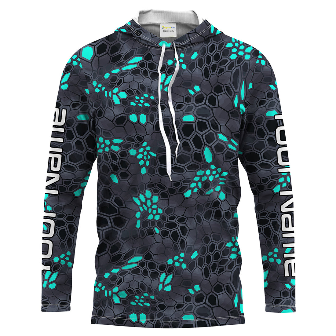 Blue and gray Fishing Hunting camo Custom Long Sleeve performance Fishing UV Protection