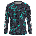 Blue and gray Fishing Hunting camo Custom Long Sleeve performance Fishing UV Protection