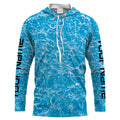 Blue ripped water camo Custom Long Sleeve performance Fishing UV Protection