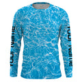 Blue ripped water camo Custom Long Sleeve performance Fishing UV Protection