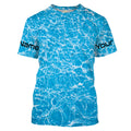 Blue ripped water camo Custom Long Sleeve performance Fishing UV Protection