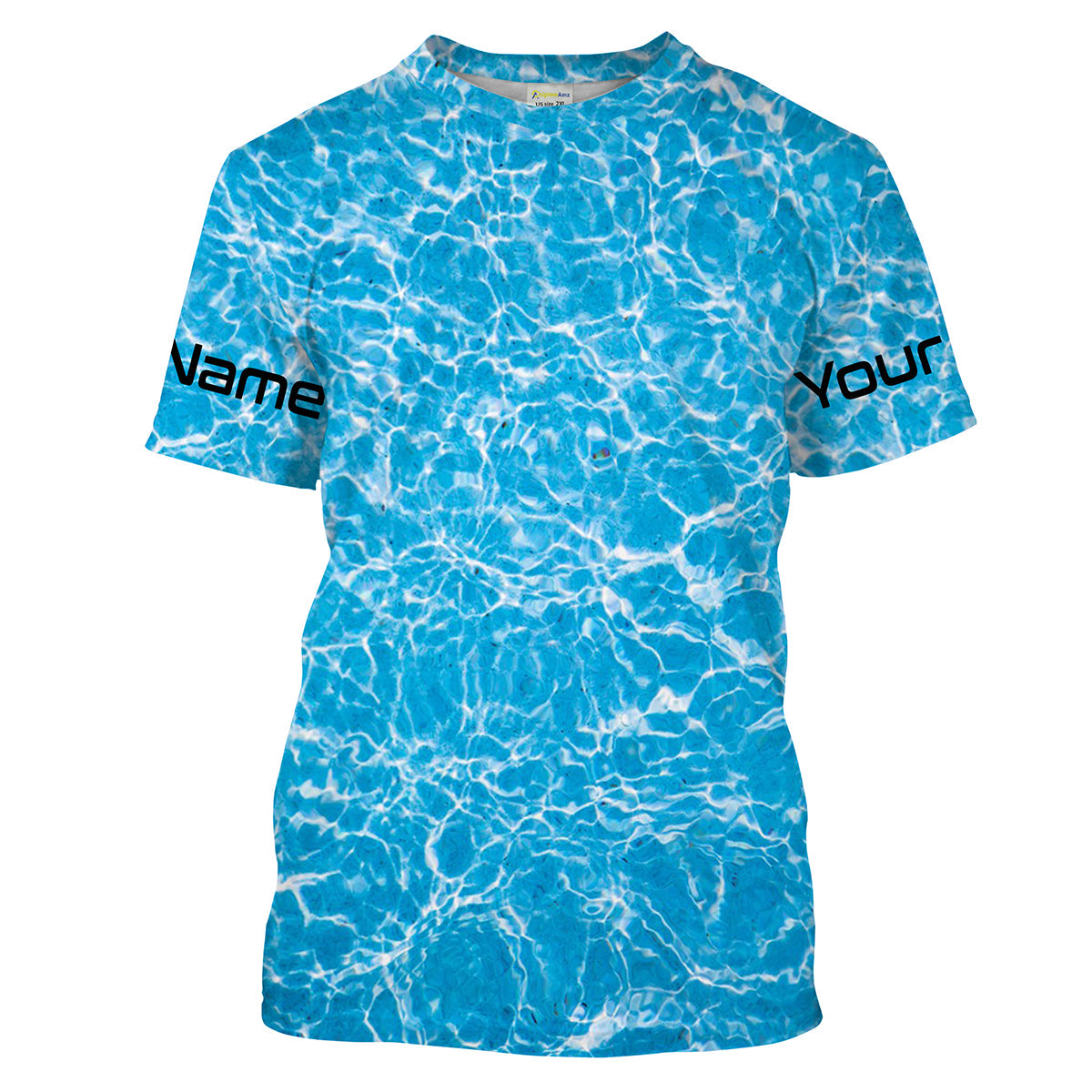 Blue ripped water camo Custom Long Sleeve performance Fishing UV Protection