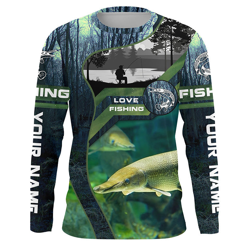 Alligator Gar Custom Long Sleeve Uv Fishing, Gar Hunter Fishing Gifts